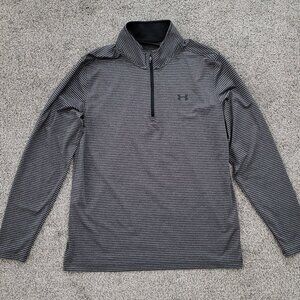 Men's Under Armour Loose  Black & Grey Variegated Long Sleeve Shirt Large
